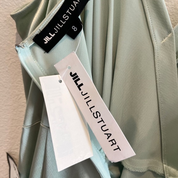 (NWD) JILL JILL STUART Women's Satin Twist/Slit Front Cocktail Dress, Mint - Picture 15 of 16